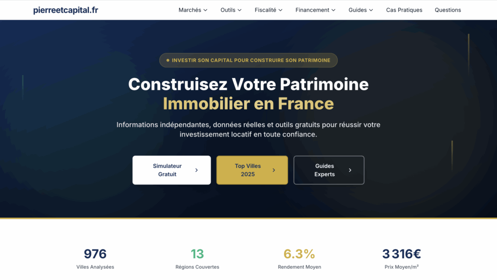 pierreetcapital.fr : Plateforme indépendante d’investissement immobilier en France
