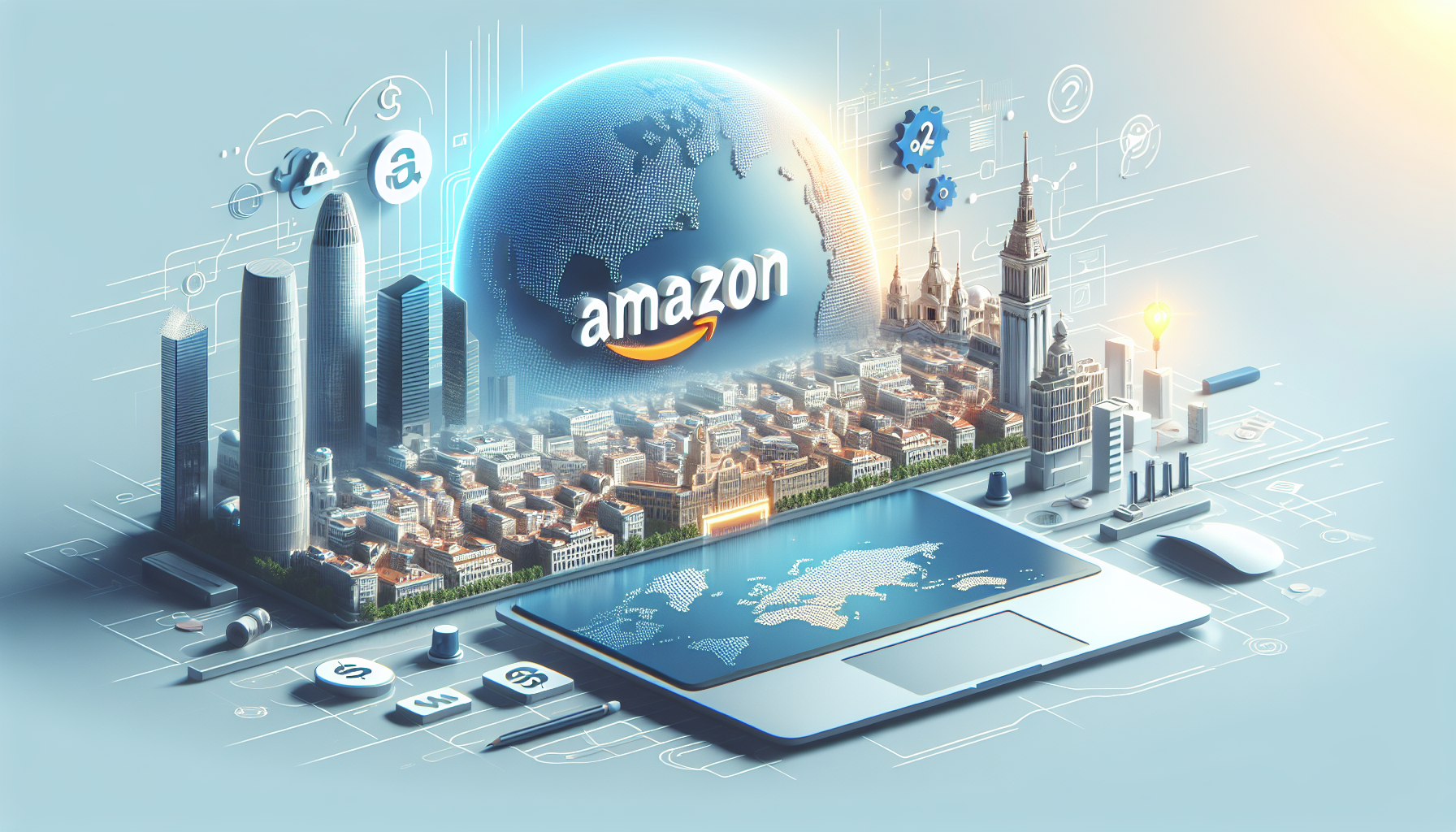 Image générée par DALL-E pour : Amazon mise 18 milliards en espagne : l’ia redessine l’europe Amazon mise 18 milliards en espagne : l'ia redessine l'europe