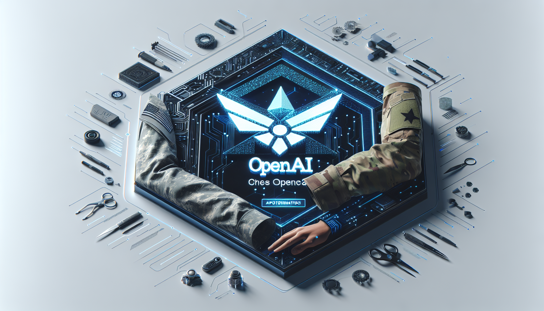 Image générée par DALL-E pour : Le pentagone choisit openai : la fin de l’ère claude ai dans l’armée Le pentagone choisit openai : la fin de l'ère claude ai dans l'armée