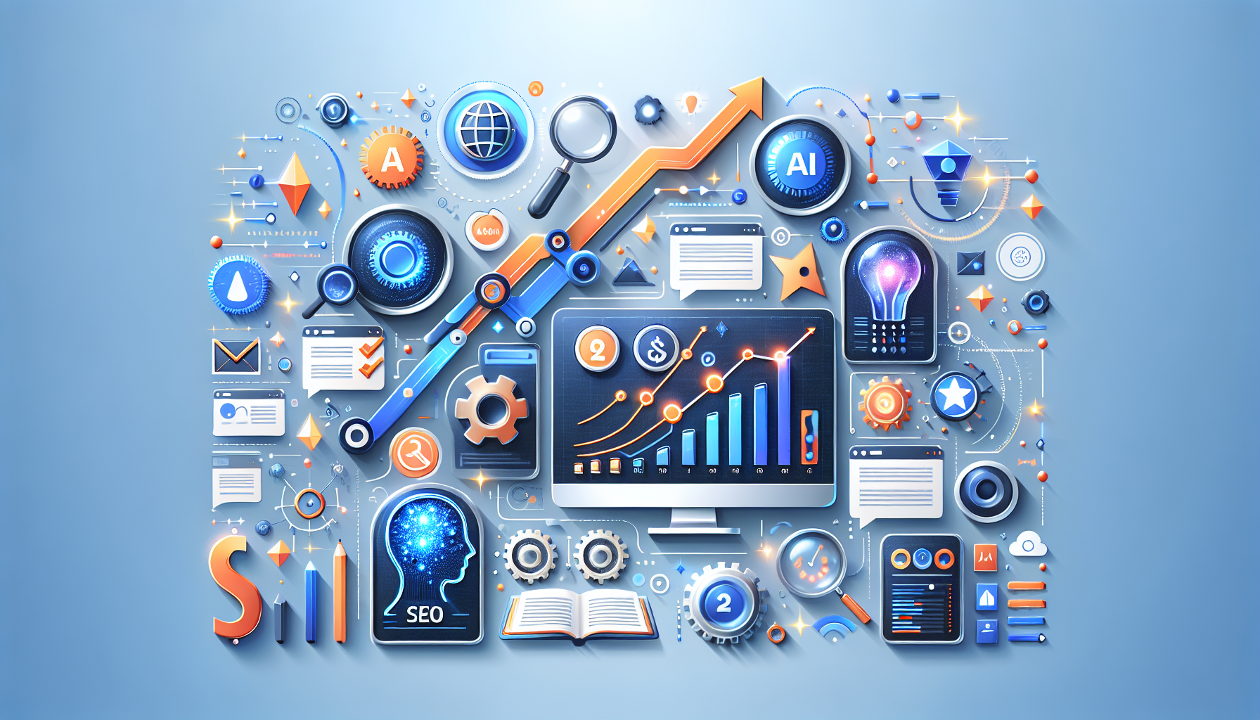 Image générée par DALL-E pour : Seo et ia : 8 conseils pour booster votre référencement Seo et ia : 8 conseils pour booster votre référencement