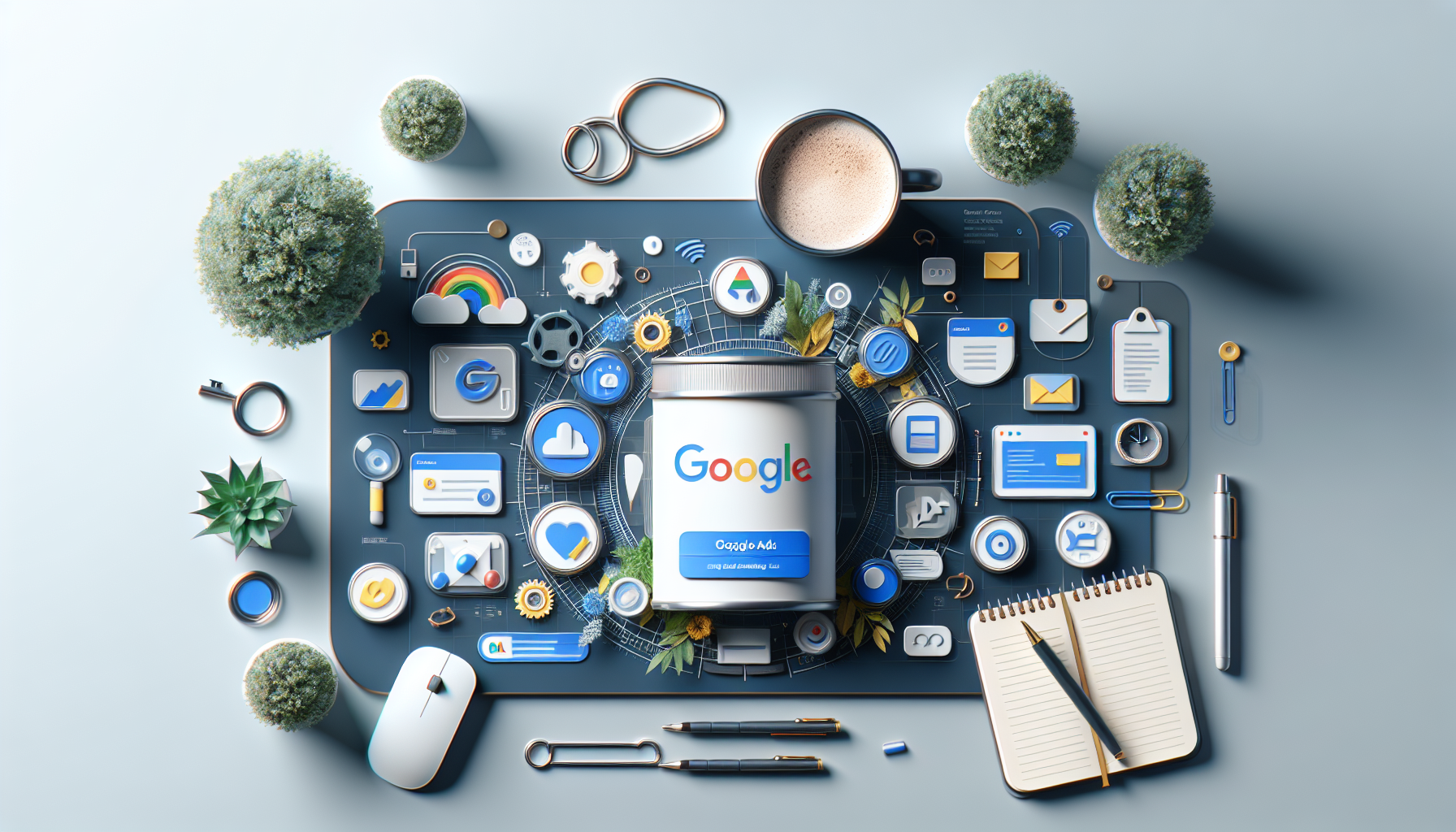 Écran Google Ads avec tableau de bord marketing affichant des résultats de campagne rentables en 2026