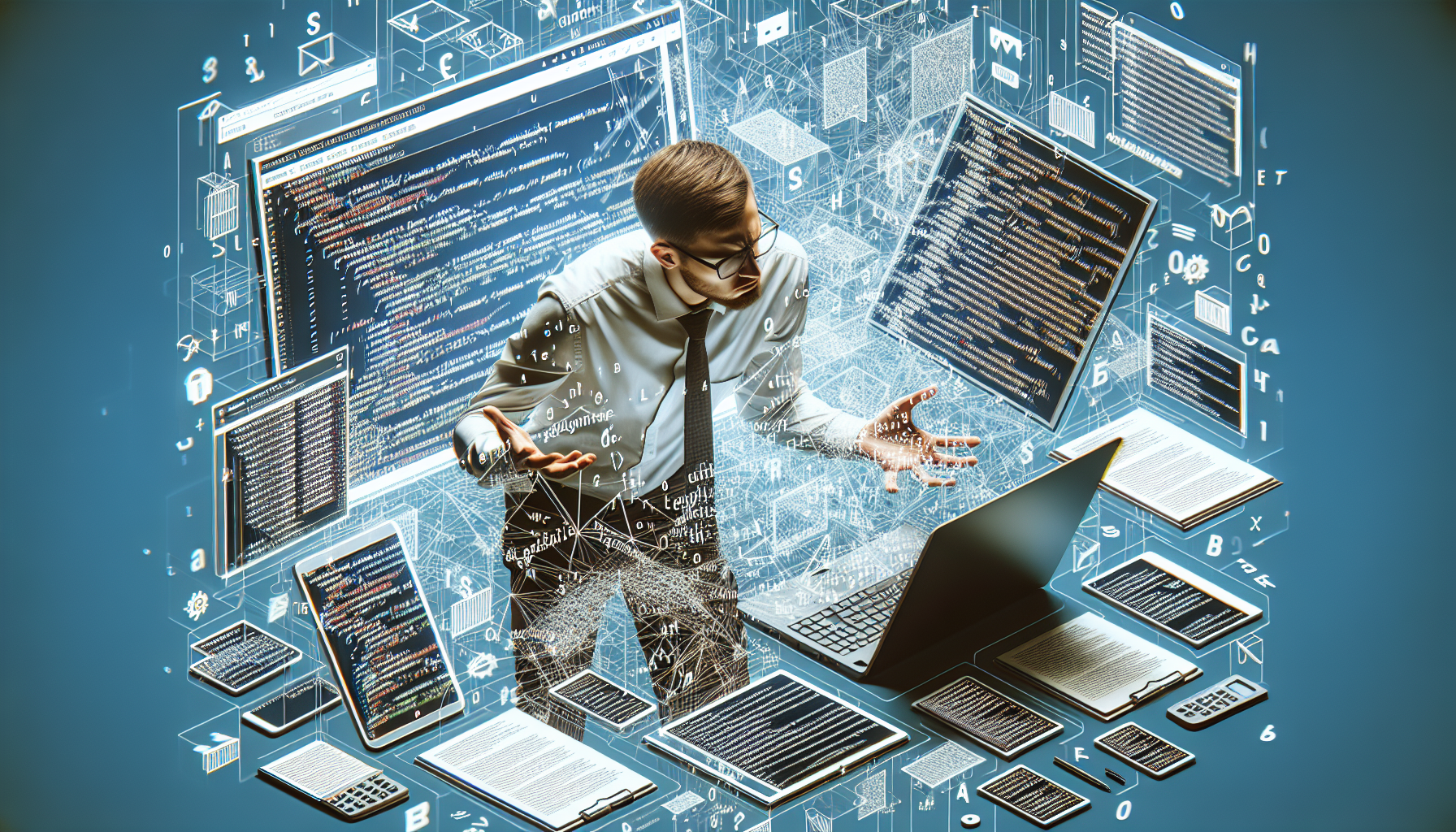 Image générée par DALL-E pour : Anthropic révèle accidentellement le code source de claude code Code source de Claude Code d'Anthropic révélé accidentellement, agent de développement IA dévoilé