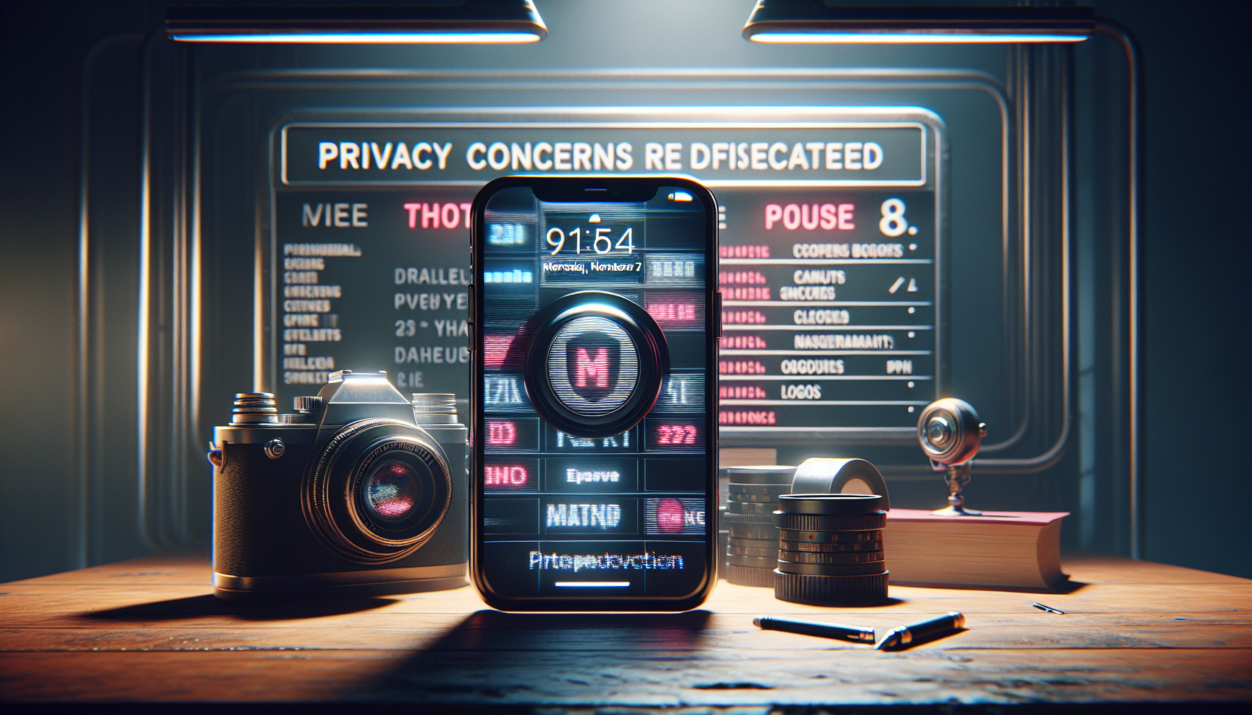 iPhone avec Apple Intelligence affichant des données personnelles et une icône de sécurité symbolisant la confidentialité