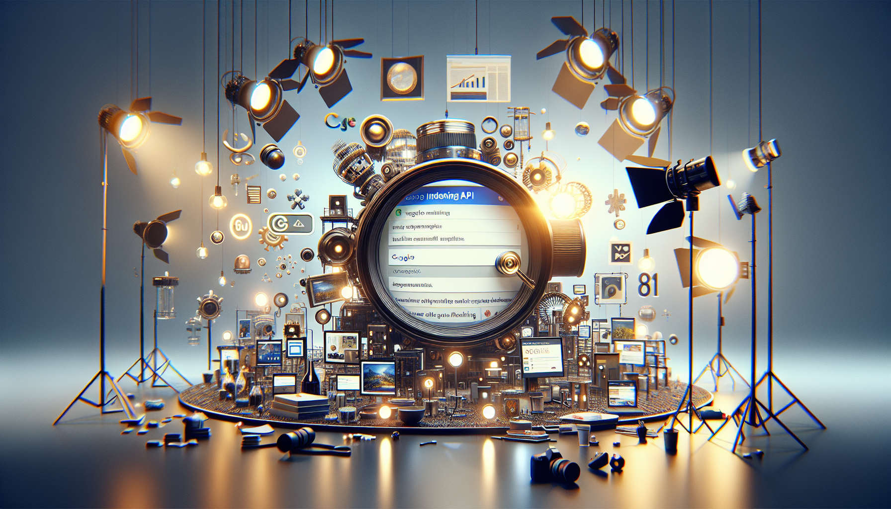 Image générée par DALL-E pour : Redigez un article pratique sur l utilisation de l API Indexing de Google pour forcer l indexation de contenus en temps reel : expliquez pour quels types de sites cette API est officellement supportee, comment configurer l acces via Google Cloud Console, et proposez un tutoriel pas a pas avec exemples de code pour soumettre des URLs automatiquement. Concluez sur les limites de cette approche et les alternatives pour les sites non eligibles. Illustration de l'API Indexing Google pour forcer l'indexation d'URLs en temps réel via Google Cloud Console