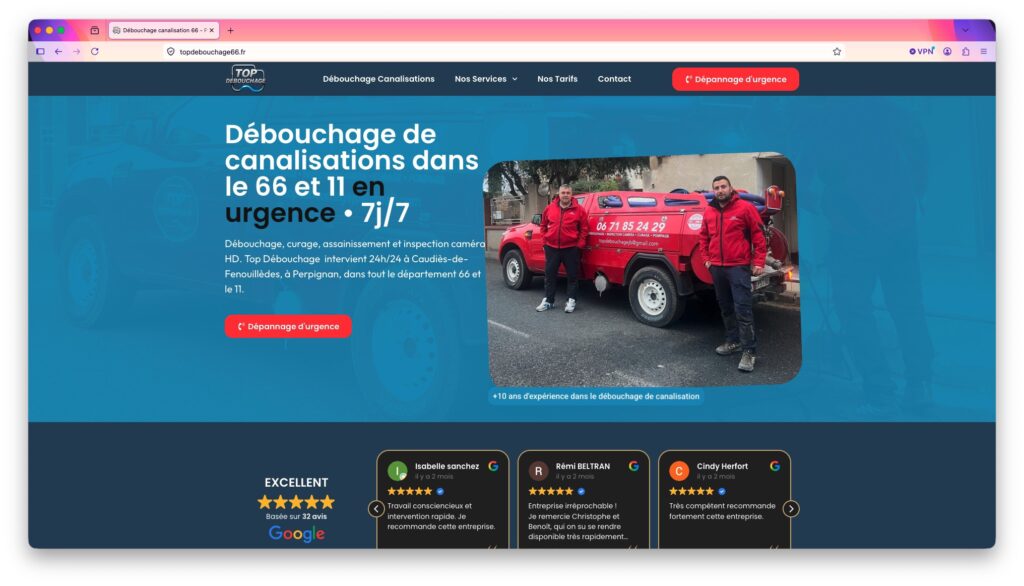 Top Débouchage 66 : entreprise de débouchage de canalisations à Perpignan