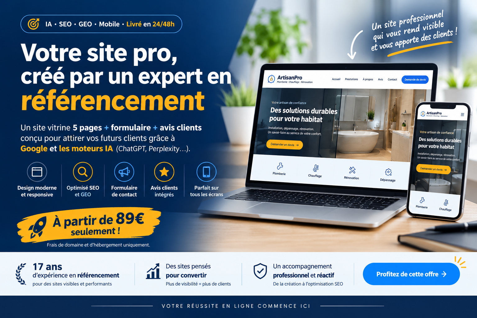 creation site vitrine gratuit